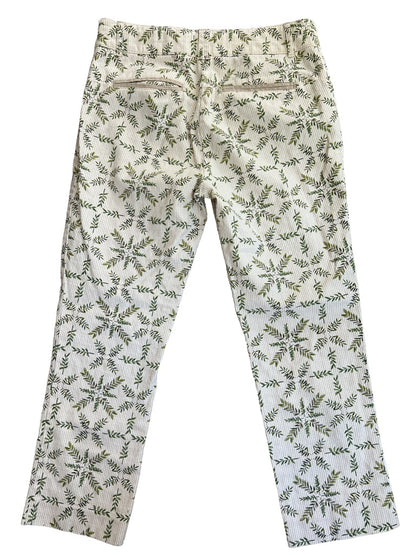 6 Anthropologie Cartonnier Charlie Trouser Tan Leaf Pattern Pants