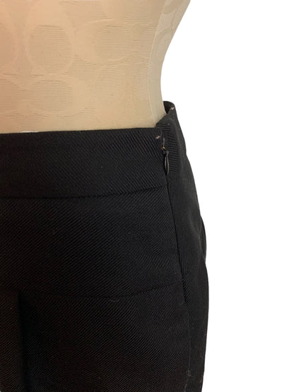 2P Ann Taylor LOFT Petites Black Lined Skirt Pockets Side Zip