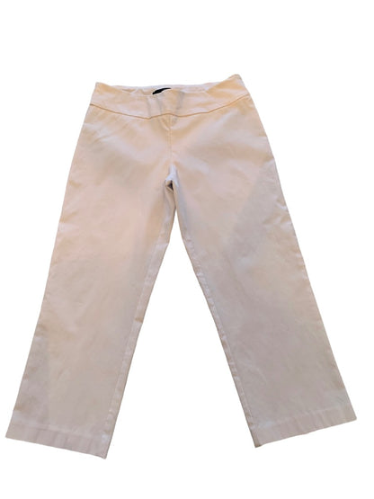 10 Up! White Stretch Crop Pull On Pants Women's Made in Canada