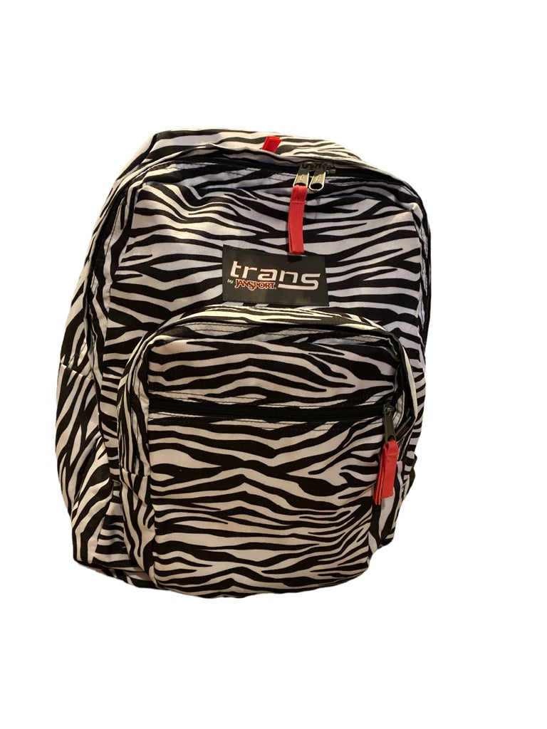 Jansport Zebra Print Black White With Pink Lining Backpack