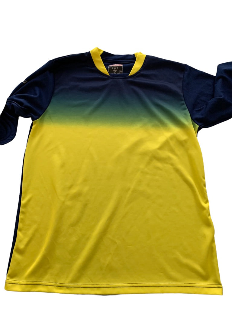 Medium Adult Vizari Vallejo Soccer Jersey Yellow Blue Long Sleeve