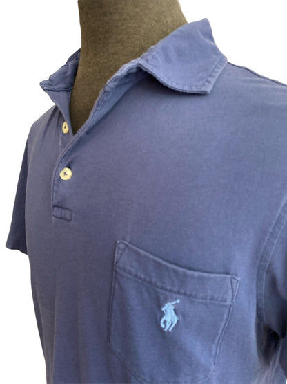 Medium polo Ralph Lauren men's pocket short sleeve shirt blue