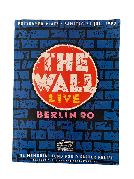 Roger Waters 1990 The Wall Concert Program Book Memorial Fund for Disaster Relief