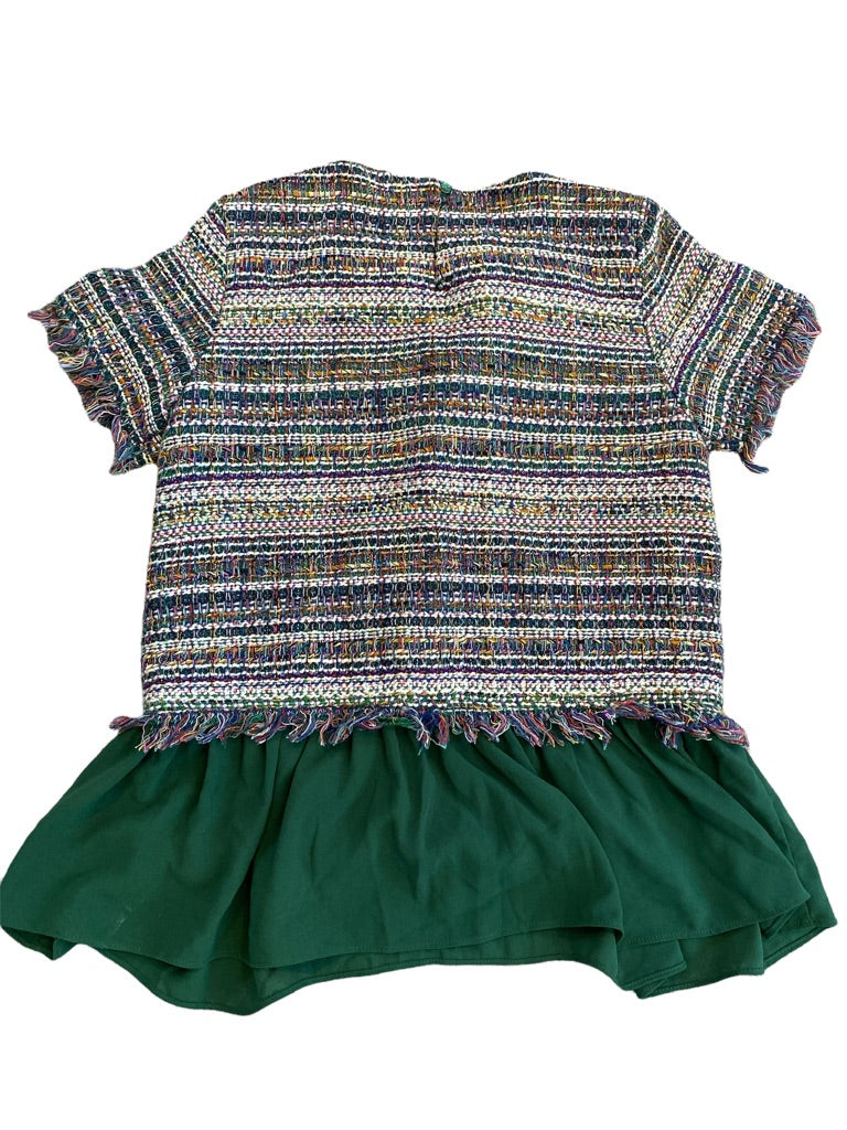 XS Jade Melody Tam Tweed Skirted Blouse