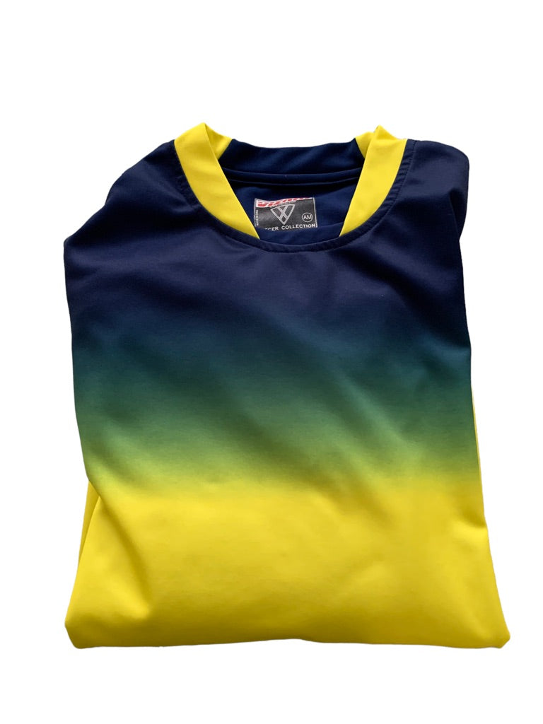 Medium Adult Vizari Vallejo Soccer Jersey Yellow Blue Long Sleeve