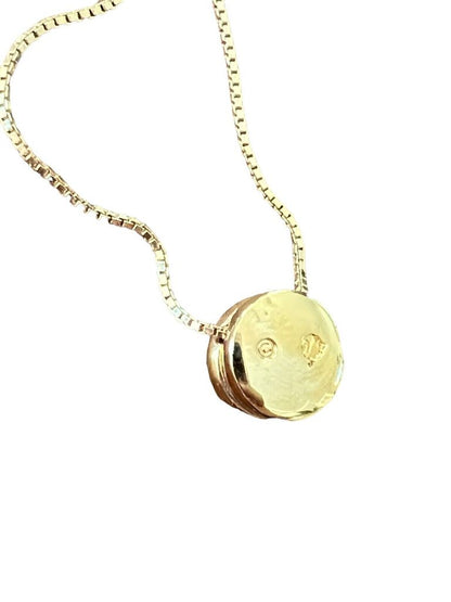 Swarovski Goldtone Box Chain Round Pendant Necklace