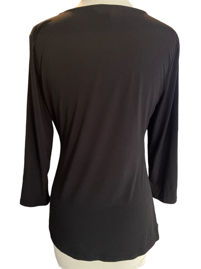 Small Calvin Klein Black Wrap Style Blouse