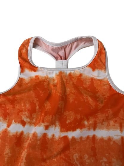 Medium (5/6) Lands' End Girls Orange White Tie Dye Athletic Dress