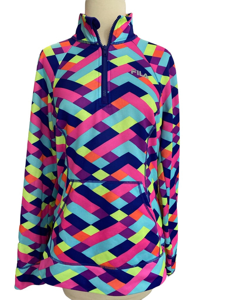 Medium Fila 1/4 Zip Bright Geometric Pullover Jacket