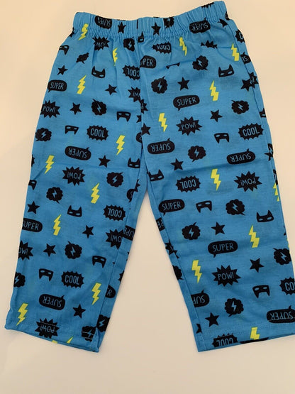 2T Carter's New 3 Piece PJ Pajama Set Superhero Blue Short Sleeves